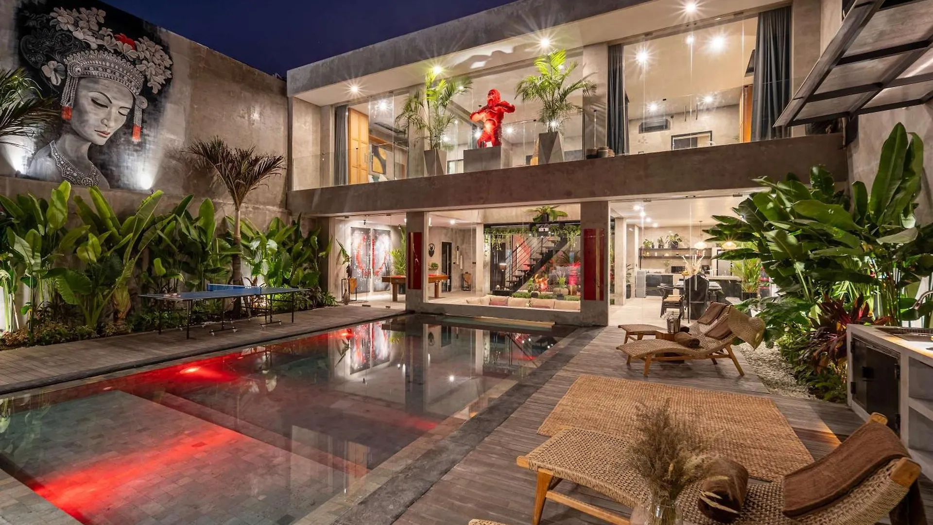 Ferienhaus Artistic 4Bd Villa With Private Pool & Jungle Vibes Seminyak Indonesien